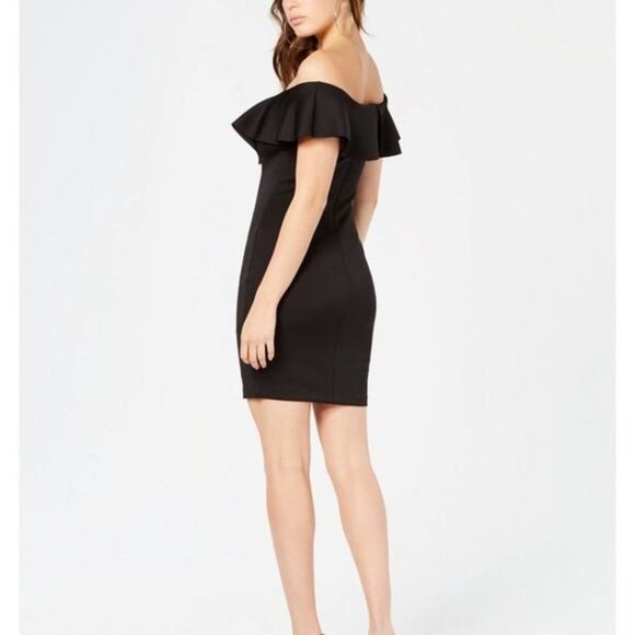 Guess XS Shaye Bodycon Ruffle Dress Off Shoulder Sexy Evening Night Out Guest - Picture 7 of 11